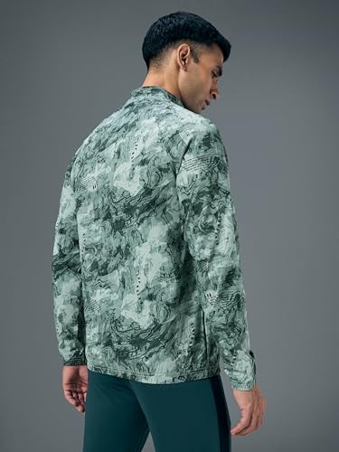 Image of TECHNOSPORT Men's Slim Fit All Over Print High Neck Jacket With TS-Flexi for Gym, Training, Winterwear