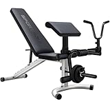 SPORTSOUL Adjustable Weight Bench with Preacher Curl Pad and Leg Extension Professional Utility Heavy Duty Workout Bench Press for Home Gym