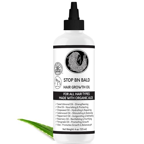STOP BN BALD - Hair Growth Oil for All Hair Types Made With 100% Natural Powerful Ingredients & Organic Aloe, For Men & Women | No Additives or Preservatives, Hair Regrowth Oil Blend