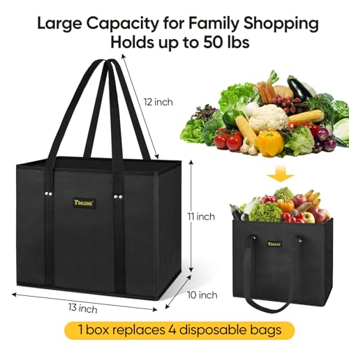 image for BALEINE 3Pk Reusable Grocery Bags, Foldable Shopping Bags for Grocerie
