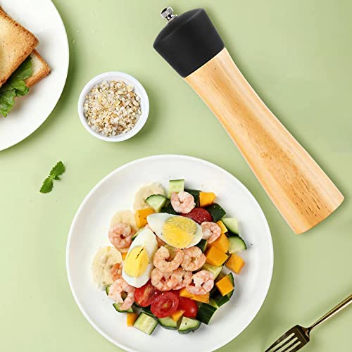Trendysupply Wooden Salt & Pepper Mill Set, Pepper Grinders, Salt Shakers With Adjustable Coarseness Ceramic Rotor, Refillable, 8 Inches -Pack Of 2 #TOP4