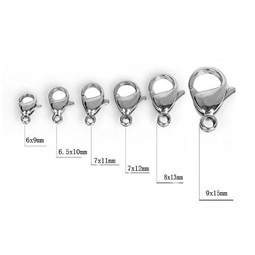 60Pcs Grade A 304 Stainless Steel Lobster Clasps Claw Clasps For Bracelet Necklace Jewelry Making Findings M55- (6X9Mm) #TOP3