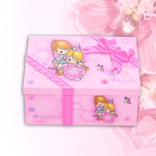Caja para joyas con música joyero portátil infantil de plástico 7