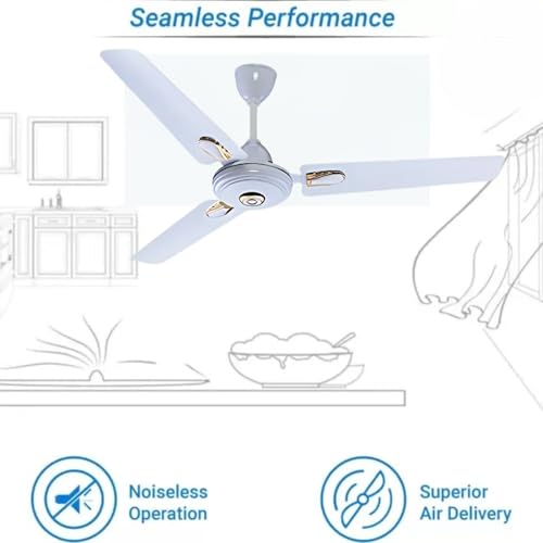 Image of Drumstone [𝟏𝟓 𝐘𝐄𝐀𝐑𝐒 𝐖𝐀𝐑𝐑𝐀𝐍𝐓𝐘 Ceiling Fan for Living Room /Bedroom - Powerful Airflow with 3 Blades, Anti-Dust Decorative Design for Strong Airflow, Efficient Cooling