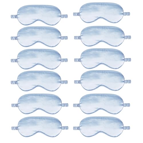 12PACK Silky Sleep Masks Satin Eye Mask Silk Eyes Cover for Sleeping Blackout Eyeshades Soft Blindfold Travel Nap Gifts