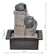 Dehner Zimmerbrunnen Tatil mit LED Beleuchtung, ca. 26 x 21 x 18.3 cm, Polyresin, grau/beige