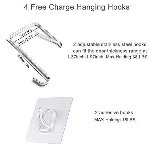 Callmybo Xx-Large Hanging Laundry Hamper With Over Door Hooks And Adhesive, Space Saving Laundry Bag With Zipper And Wide Open Top, Hanging Hamper For Laundry（22"X 35",Grey) #TOP1