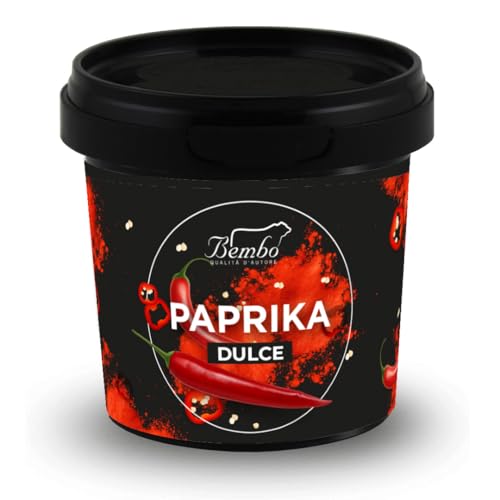Pimentón Dulce en Polvo Bembo 70 g - Especia en Polvo Secada al Sol - Aporta un Sabor Agradable a los Platos - Envase Anti-luz y Anti-oxidación.