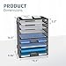 DALTACK 9-Tier Paper Letter Tray Desk Organizer with Handles, Mesh File Holder Organization, Paper Sorter Desk Organizer for Office Home School, Black 2 Pack