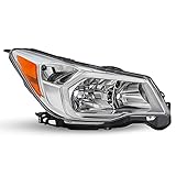 JSBOYAT For 2014-2016 Subaru Forester Halogen Headlight Assembly Replacement Chrome Housing Amber Reflector Right Passenger Side
