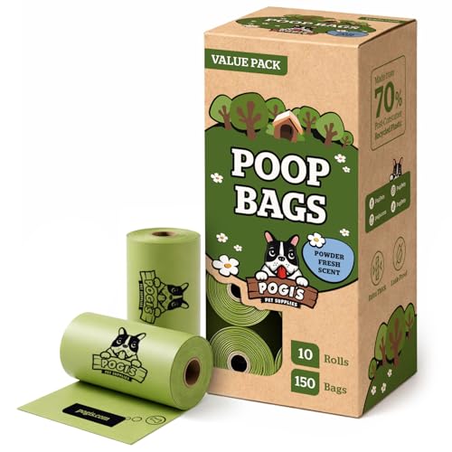 Image of Pogi's Dog Poop Bags - Leak-Proof & Extra Thick Pet Waste Bags (Fresh Scent, 10 Rolls, 150-Count)