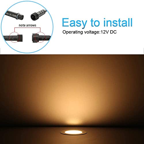 FVTLED Low Voltage Deck Lights Kit, 10 Pack of Φ1.77 Recessed LED Deck Lighting, Waterproof Outdoor Stair Lights In Ground Light for Garden,Yard,Patio,Step(Warm White) by FVTLED - Image 4