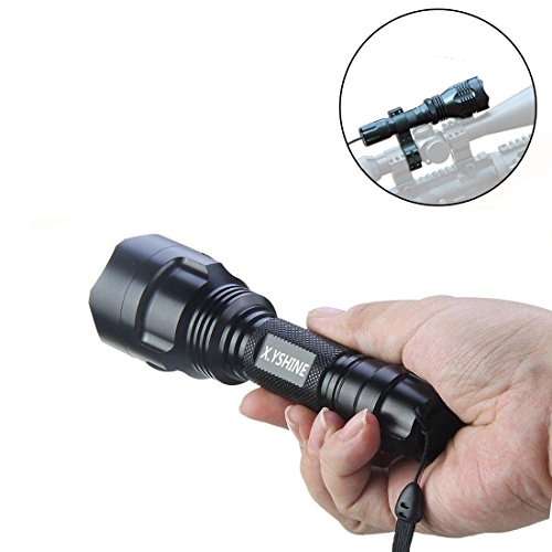 Led Hunting Flashlight, Hs-802 250 Yards Cree Coyote Hog Red Light Flashlight With Remote Tactical Pressure Switch+ Barrel Mount+ Battery(Not Sold Individually)+ Charger For Hunting, Fishing #TOP5