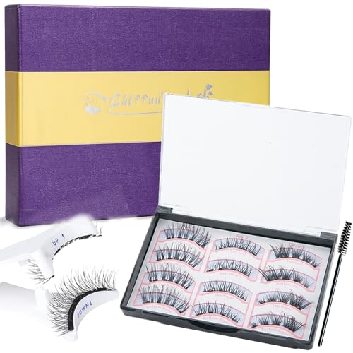 Faux Cils Magnetique, Cils Magnetique Naturel Réutilisables avec Applicateur, Aucune Colle Nécessaire Chlffua Magnetic Lashes Kit Faux Cils Magnetique facile à porter et à enlever 3 Paires