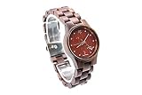 Wood Wrist Watch for Women-Sandalwood/Swarovski Crystals/Crystal Sapphire Window/Wood Watch Band/Ana