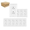 Micmi 15A Decorator Receptacle Outlet, Decorative Socket Outlet, 15 Amp 125 Volt, Tamper Resistant, Grounding UL Listed White 10 Pack