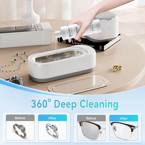 KUNPHY Ultraschallreiniger Konzentrat [120ml]-Reinigungsmittel für Ultraschallgeräte-Schmuckreiniger in Allen Ultraschallreinigungsgerät, Brillen, Schmuck, Silber, Münzen & Uhren