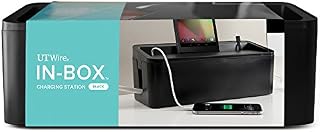 UT Wire In-Box Desktop Mobile Charging Station & Power Strip Organizing Box in