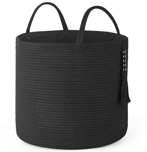 Mkono Woven Storage Basket for Blanket, Toys Plant Organizer, 16"W x 13.8"L by Mkono - Used condition - CA$32.08