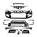 YHB Complete Front Bumper Cover Grille & Fog Light Kit for 2020 2021 2022 2023 2024 Toyota Corolla Sedan SE XSE 2.0L - Full Front Bumper Set