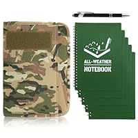 IEMIEBSHA 7PCS wasserdichtes Notebook-Set, Witterpapier-Top-Notizbuch mit wasserdichtem Stift und Geheimtipps, 15cmx21cm Notebook geeignet für Outdoor-Aktivitäten Büro Zuhause