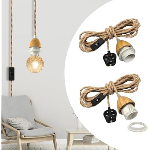 Rustic Hemp Rope Pendant Light Fitting Cover
