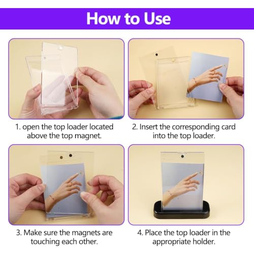 Soporte magnético para tarjetas de 35pt juego de 6 protectores acrílicos transparentes de 11x7,5 cm 6