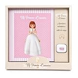 Álbum Mi Primera Comunión con Auriculares Bluetooth Personalizados | Set de Regalo Original para Niña | Ilustrado a Color con Páginas para Firmas, Fotos y Recuerdos
