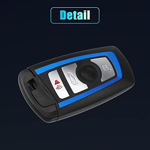 X AUTOHAUX 4 Button Keyless Entry Remote Control Key Fob Case Cover for BMW 1 2 3 4 5 6 7 Series X3 M2 F Series 235ix 320 E90 E92 E93 X5 F10 F20 F30 F40 No Chip Blue by X AUTOHAUX - Image 6
