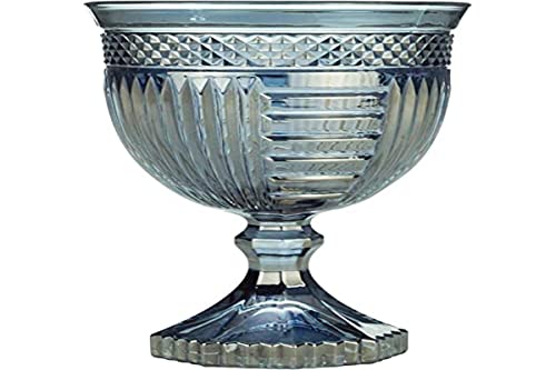 Potiche C/pé De Cristal Santorini Cinza Metalizado 11, 5x24, 5cm Lyor Cinza Metalizado No Voltagev