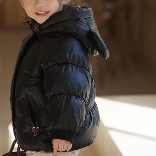 Baby Boys Girls 𝗛ooded Puffer Long Sleeve Zipper Thicken Teddy Coat Winter Warm Windproof Jacket with Pocket4