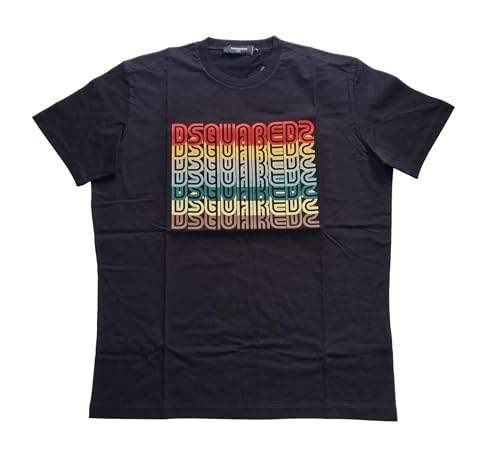 DSQUARED2 Dsquared Maglia t-Shirt Icon S71GD1314 Nero Skater (IT, Testo, S, Regular, Regular, Multicolore)