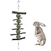 Juguete para masticar conejo, Palitos de Bola Heno Juguete para Moler Dientes para hámster, chinchilla, cobaya, jerbos, loro, masticar