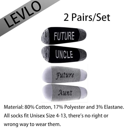 LEVLO New Auntie Uncle To Be Gift Future Anut Uncle Cotton Socks Pregnancy Announcement Socks for New Born Family3