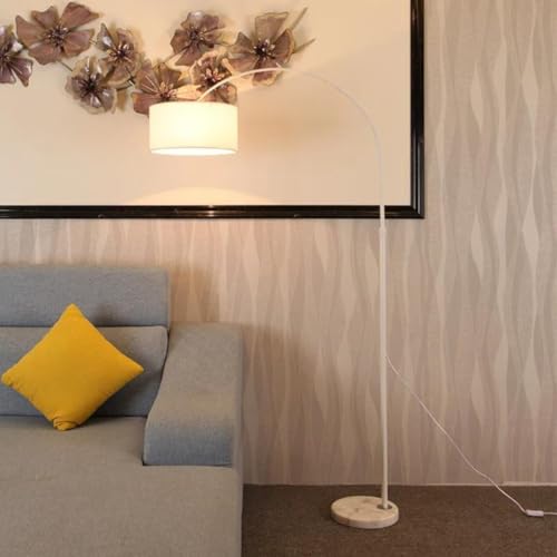 Luminária de Chão e Piso Arqueada Abajur de Tecido: Iluminação Elegante, Altura Ajustável e Design M
