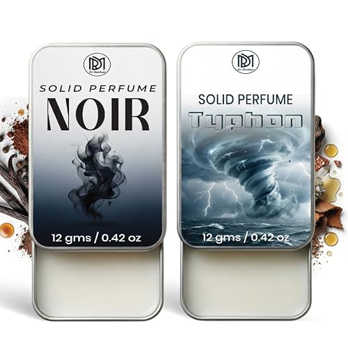 Image of Dr.Mashur Solid Perfume |Typhon&Noir Alcohol Free Wax Perfume Balm, Long Lasting | Pocket Tin 12g, Pack Of 2| Non Greasy Smooth Glide, Travel Friendly Men And Women