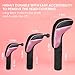 FINGER TEN Golf Club Head Covers for Woods Driver Fairway Hybrid Value 3/5 Pack, Long Headcover Interchangeable Accessories for Ultimate Club Protection (Pink(1D+1F+1H))