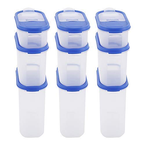 Cutting EDGE BPA-Free Modular Fliptop Stackable Kitchen Organizer Container (Blue) - Set of 9 (Free Plain Lids Extra for Each Container) (B085XYT95V) Amazon Price History, Amazon Price Tracker