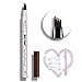 Eyebrow Tattoo Pen,Microblading Eyebrow Pen Microblade Eyebrow Pencil Waterproof & Smudge-Proof With Four Micro-Fork Tips Applicator for Daily Natural Eye Makeup (1# Chestnut/Deep Brown)
