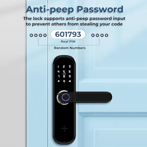 Serrure de porte intelligente TUYA avec clavier et empreinte digitale pour accès sans clé - 5