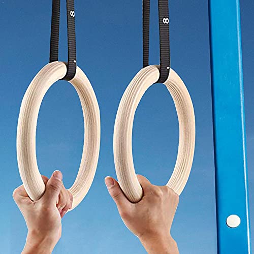 Anillas de gimnasia de madera para entrenamiento físico miniatura 2