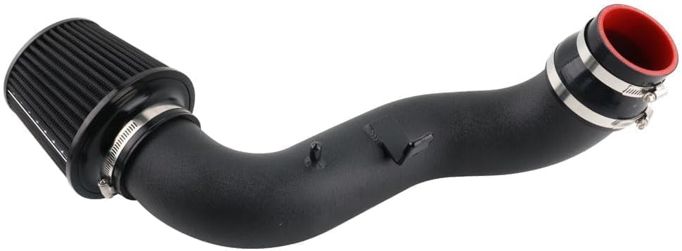 Cold Air Intake Compatible with VW Golf GTi R GLi Arteon 1.8T 2.0T 2015-2020, Black Tube & Black Filter High Flow Aluminum Pipe, Not Fit Diesel