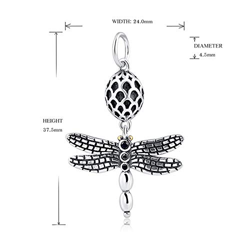 Evescity 925 Silver Realistic Dragonfly Beads For Charm Bracelets Best Jewelry Gifts For Holiday #TOP1