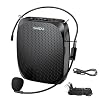 SHIDU Portable Voice Amplifier Microphone Headset and 3.5mm Lavalier Clip On Microphone