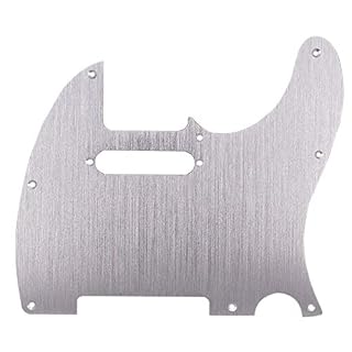 Argent 8 Trous TéLé Guitare Pickguard MéTal Pick pour le Remplacement Standard Pickguard - Les Beatles, Paul McCartney, John Lennon, RIngo Starr, George Harrison