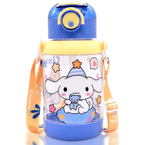 YCVBCY Kawaii Bottiglia Termica 600ML Borraccia Bambini Bottiglia Acqua con Cannuccia Bottiglia per l'acqua Borraccia per Bambino Adatto Per La Scuola e i Viaggi-C
