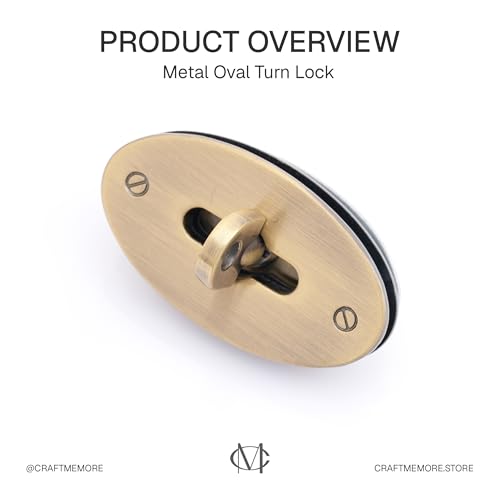 Fermoir twist lock robuste pour sac à main ovale de taille small 2 pouces