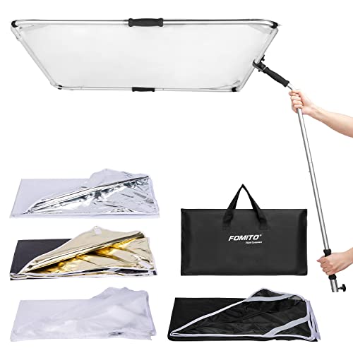 Réflecteur de photographie Fomito 100x100 cm avec diffuseur de lumière pour studio photo quatre couleurs