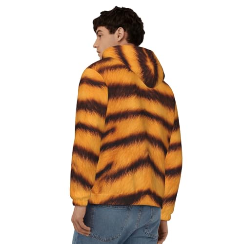 Pull à capuche imprimé tigre sweat molletonné homme mi-saison - 6