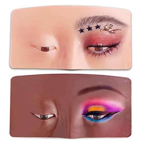 Makeup Practice Face, Bueuo 2 Pcs Makeup Practice Board Makeup Mannequin Face 3D Realistic Pad for Makeup Artist Makeup Beginner Self-taught or Professional Enthusiasts